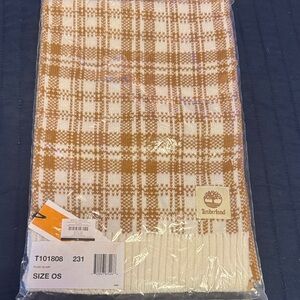 Timberland Brown and Cream Plaid Scarf